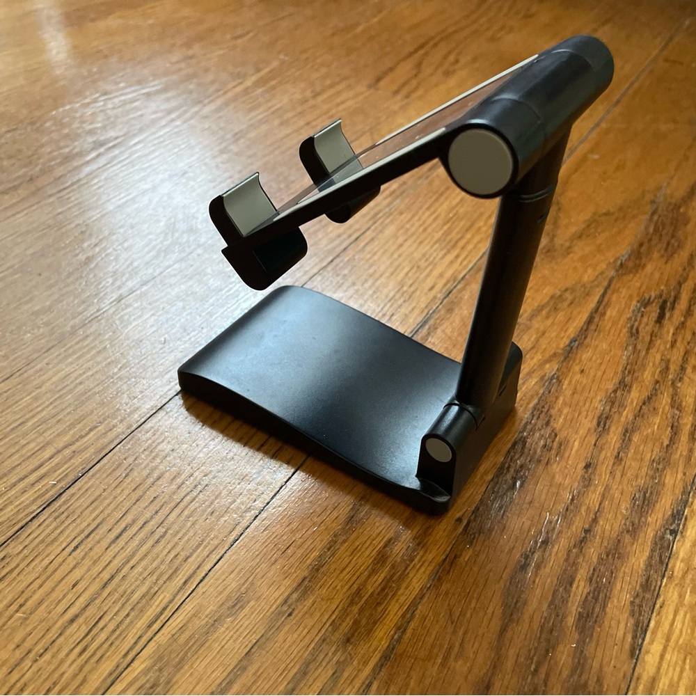 Adjustable Black Travel Phone Stand with Mirror - Picture 2 of 8